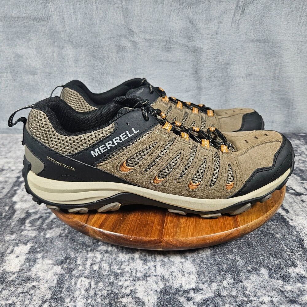 Merrell Crosslander 3 Hiking Shoes Mens Size 12 Brown Suede Mesh Trail J036949